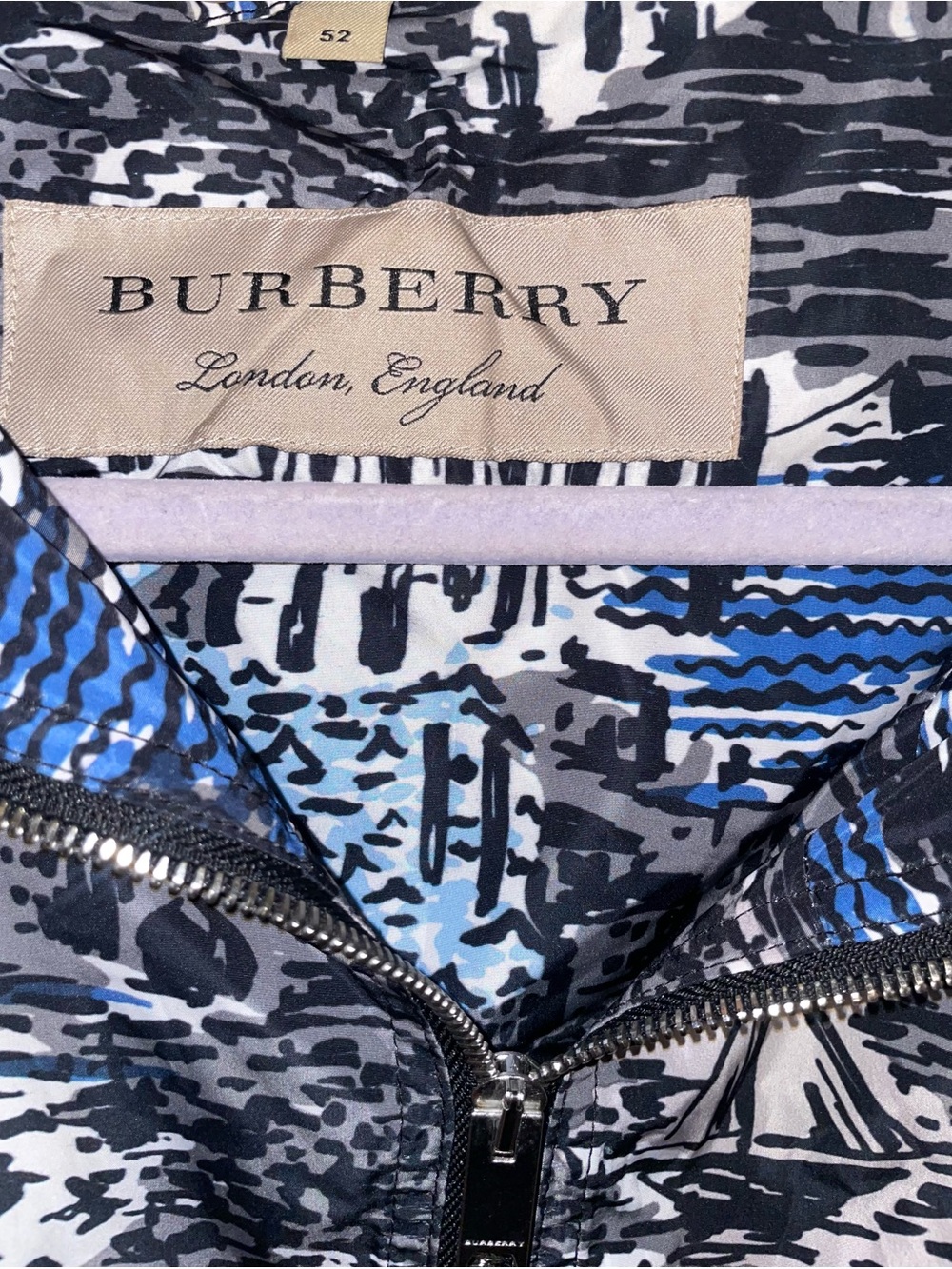 New! Burberry Boat Harbor Print Nylon Hooded Jacket Rare Novelty Unisex🌊⚓️ Large - Picture 10 of 13